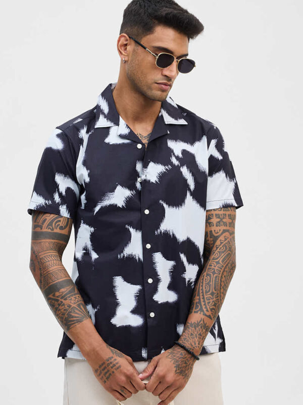 Black Abstract Box Fit Shirt