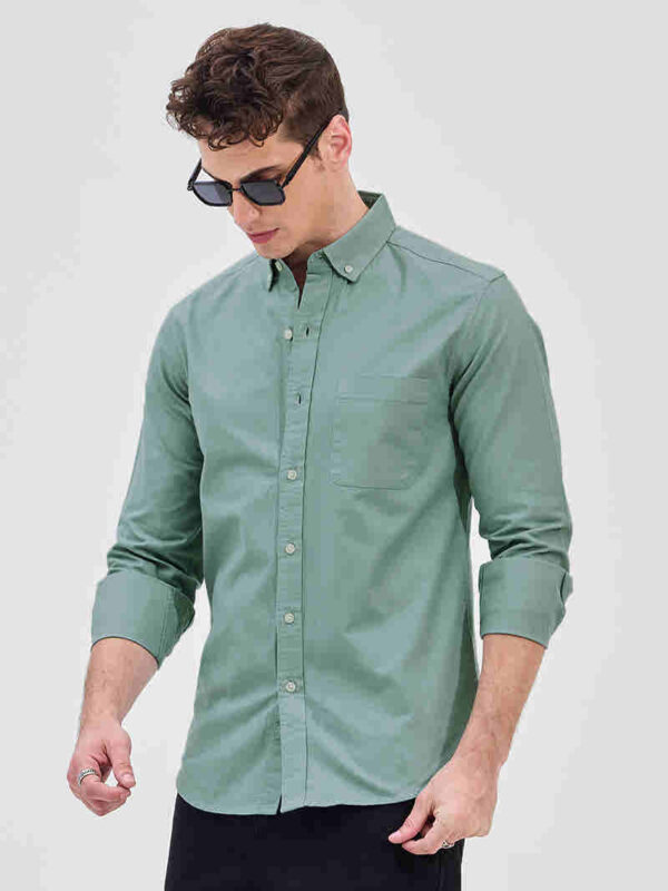 Core Lab Green Button Down Slim Fit Shirt
