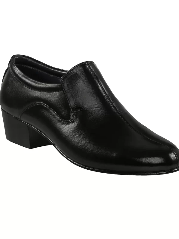 Black Leather Slip On Shoes