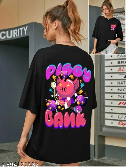 Latest Printed Stylish Best Trendy Casual Cotton Oversize T shirt For Women