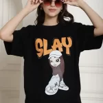 Graphic Printed Cotton Regular Oversize tshirt for women