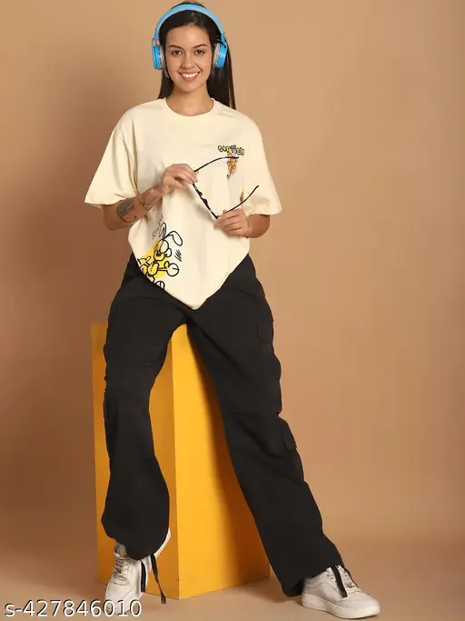 Cotton Printed Oversize Tshirt For Women